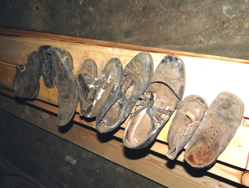 Shoes found in the wall